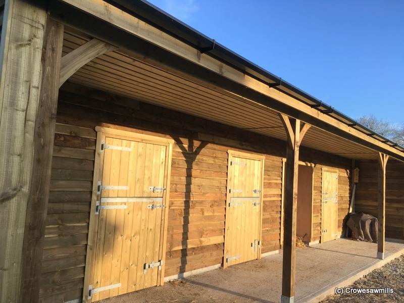 Timber Stable supplied 12m x 3.6m with overhang 1.8m